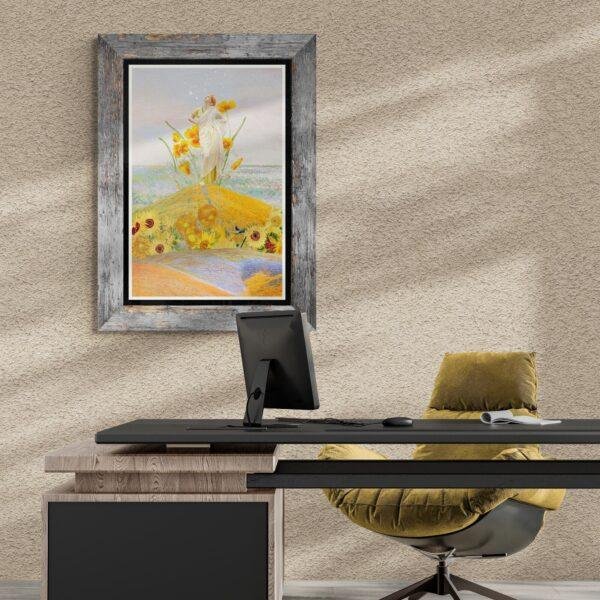 Van Gogh's Sunflower Maiden: Modern Floral Art Print | Unique Wall Art