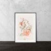 Whispering Petals Portrait | Elegant Watercolor Rose & Woman Silhouette Art Print with Gold Foil | Minimalist Wall Art