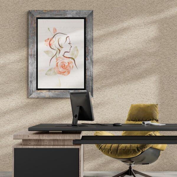 Whispering Petals Portrait | Elegant Watercolor Rose & Woman Silhouette Art Print with Gold Foil | Minimalist Wall Art