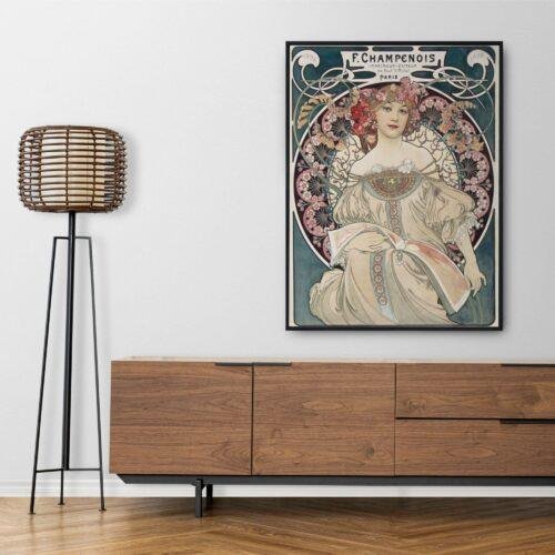Alphonse Mucha Art Nouveau 'F. Champenois' Poster | Unique Wall Art Gift for Her & Friends