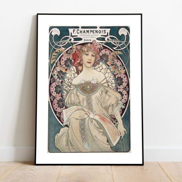 Alphonse Mucha Art Nouveau 'F. Champenois' Poster | Unique Wall Art Gift for Her & Friends