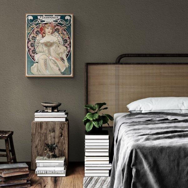 Alphonse Mucha Art Nouveau 'F. Champenois' Poster | Unique Wall Art Gift for Her & Friends