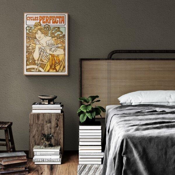Alphonse Mucha Art Nouveau 'Cycles Perfecta' Poster | Unique Wall Art Gift for Her & Friends