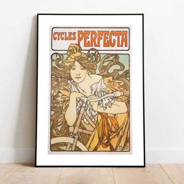 Alphonse Mucha Art Nouveau 'Cycles Perfecta' Poster | Unique Wall Art Gift for Her & Friends