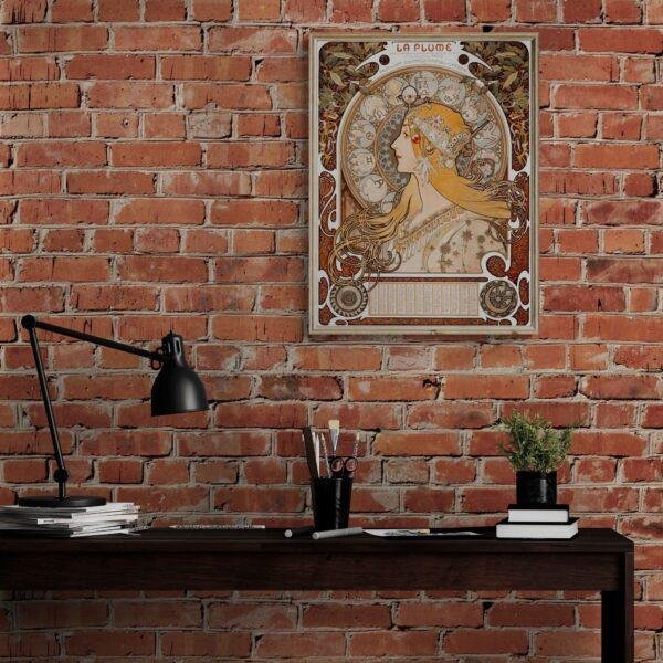 Alphonse Mucha Art Nouveau 'La Plume' Poster | Unique Wall Art Gift for Her & Friends