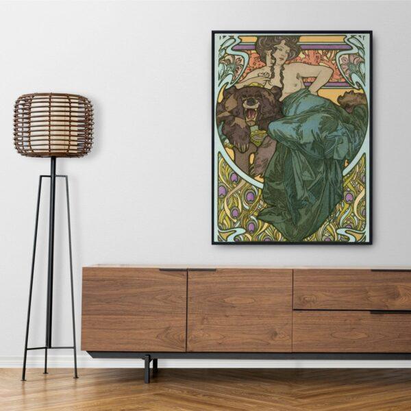 Alphonse Mucha Art Nouveau Poster: Harmony of Nature Giclée Print