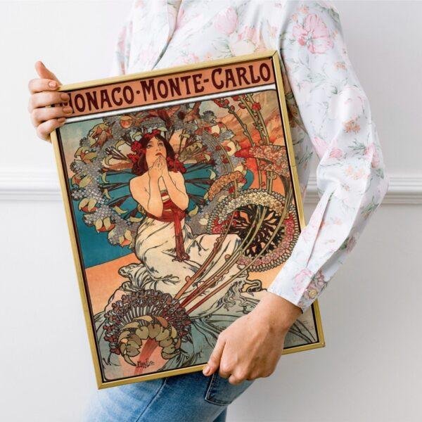Alphonse Mucha Art Nouveau 'Monaco Monte Carlo' Poster | Unique Wall Art Gift for Her & Friends