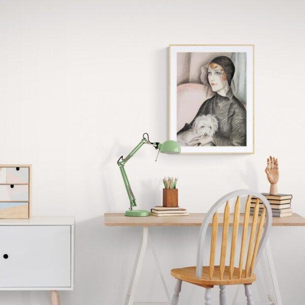 Gerda Wegener: "Lady and her Dog", Danish painter, Equal Rights, Matte Poster