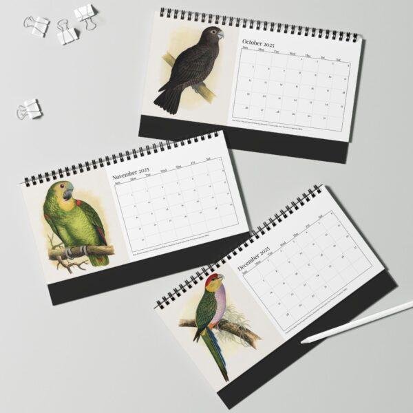 Victorian Parrots Desk Calendar | Natural History Illustrations | Spiral-Bound Monthly Organizer | Made With Love Gift