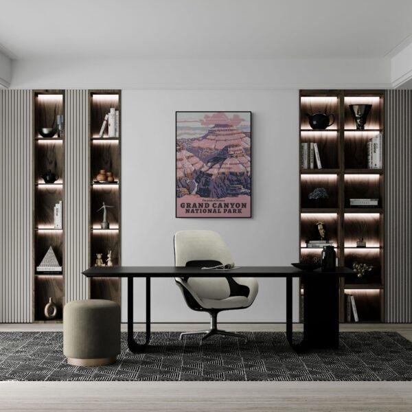 Grand Canyon Retro Travel Poster: Vintage Style Art Print