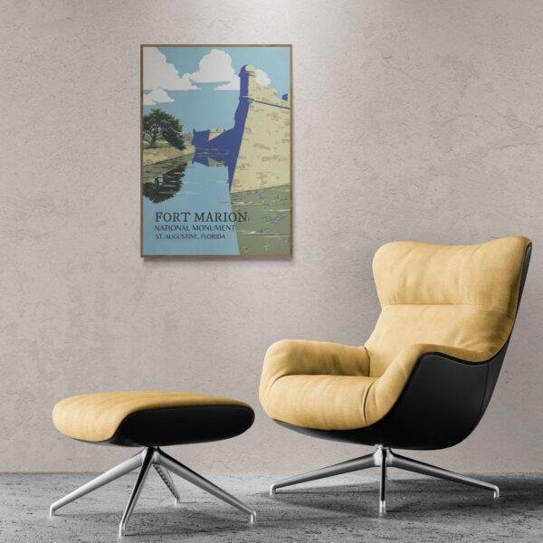 Fort Marion Travel Poster: Vintage National Monument Art Print