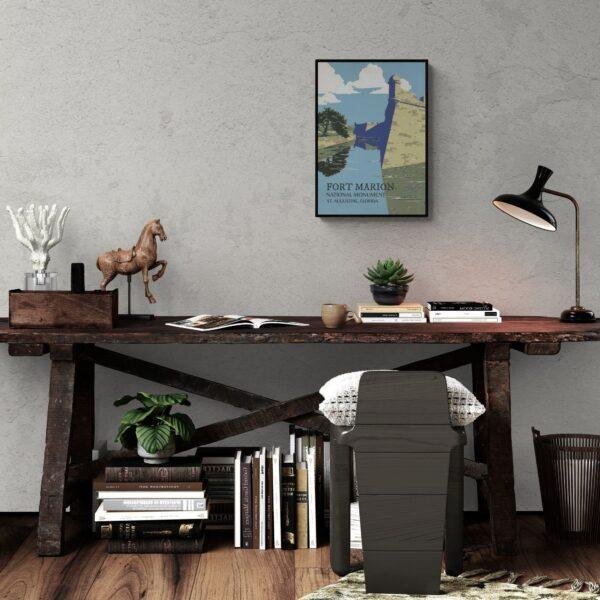 Fort Marion Travel Poster: Vintage National Monument Art Print