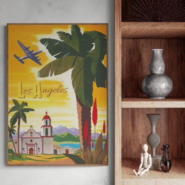 Retro Los Angeles Travel Poster: Venice Beach, Vintage Art Print