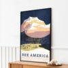 Vintage Montana Travel Poster: Yellowstone National Park Art Print