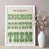 Enormous Sorting Them: Vintage Wood Type Poster, Authentic Typographic Design, Found poetry for Bookworm, Unique Housewarming Gift