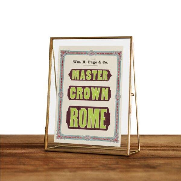Vintage Wood Type Poster: Master Crown Rome, Typographic Print