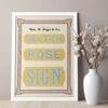Vintage Wood Type Poster: Match Rose Sign, Typographic Art Print