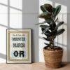 Vintage Wood Type Poster: Mounted March Or, Typographic Print