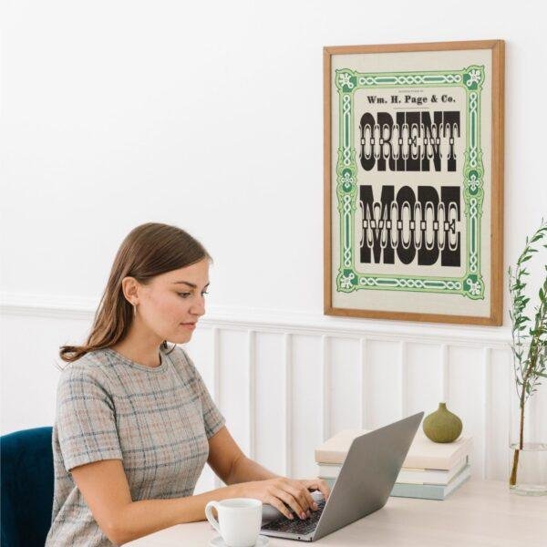Vintage Wood Type Poster: "Orient Mode" Typographic Print