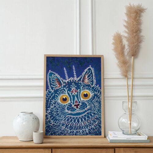 Louis Wain Cat Print: Whimsical Feline Art on Matte Paper