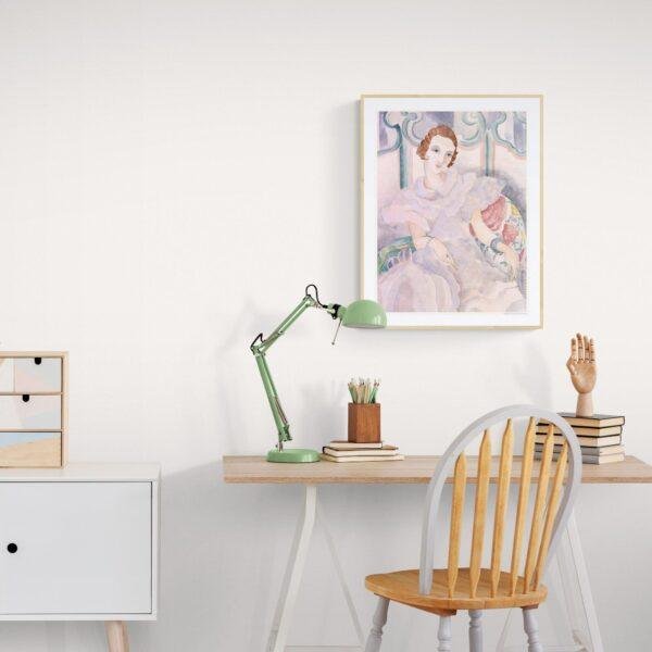 Gerda Wegener: "Young woman in a white Dress", Danish painter, Equal Rights, Matte Poster