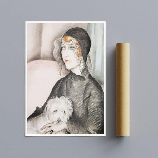 Gerda Wegener: "Lady and her Dog", Danish painter, Equal Rights, Matte Poster
