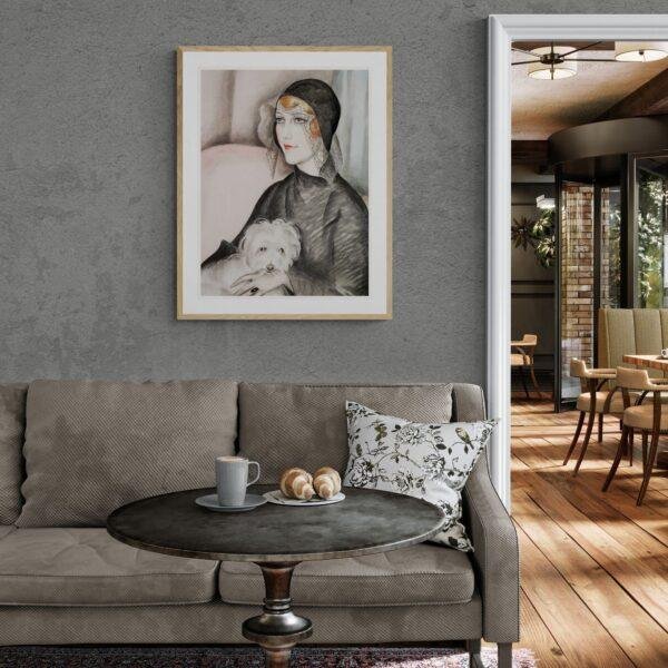 Gerda Wegener: "Lady and her Dog", Danish painter, Equal Rights, Matte Poster