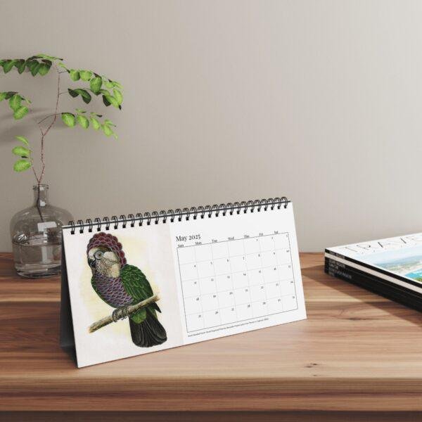 Victorian Parrots Desk Calendar | Natural History Illustrations | Spiral-Bound Monthly Organizer | Made With Love Gift