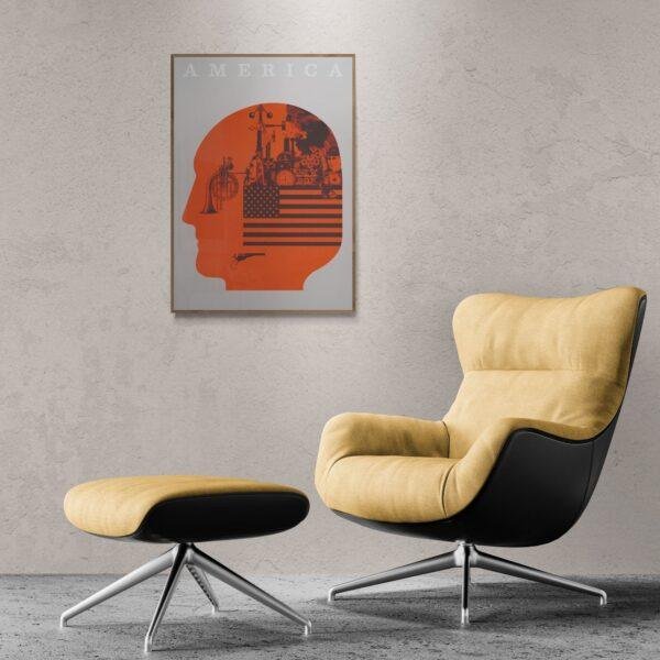Vintage America Travel Poster: Retro Wanderlust Art Print
