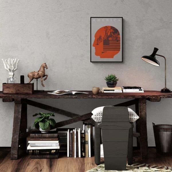 Vintage America Travel Poster: Retro Wanderlust Art Print