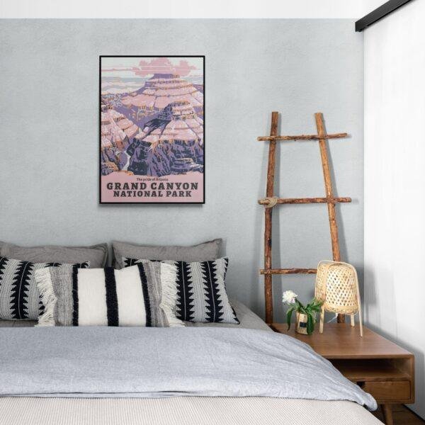 Grand Canyon Retro Travel Poster: Vintage Style Art Print