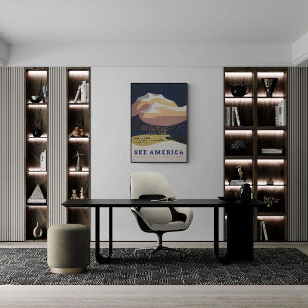 Vintage Montana Travel Poster: Yellowstone National Park Art Print