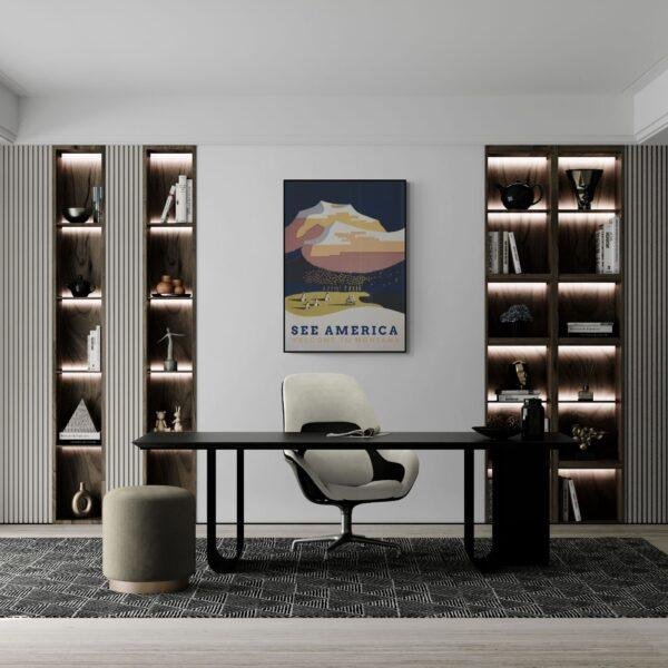 Vintage Montana Travel Poster: Yellowstone National Park Art Print