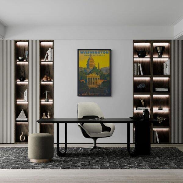 Washington DC Travel Poster: Vintage Style Art Print