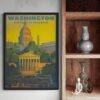Washington DC Travel Poster: Vintage Style Art Print