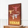 Retro Texas Travel Poster: Vintage American Art Print