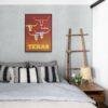 Retro Texas Travel Poster: Vintage American Art Print