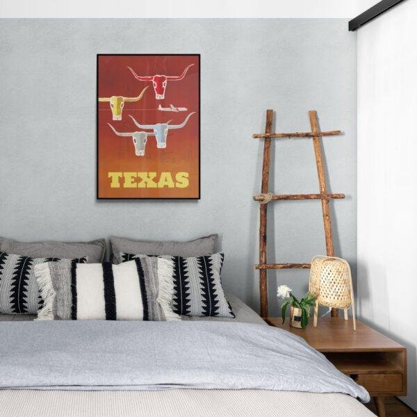 Retro Texas Travel Poster: Vintage American Art Print