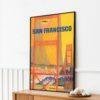 Golden Gate Bridge, San Francisco: Retro Travel Poster