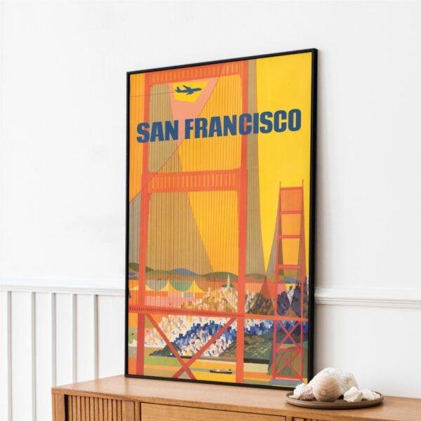 Golden Gate Bridge, San Francisco: Retro Travel Poster