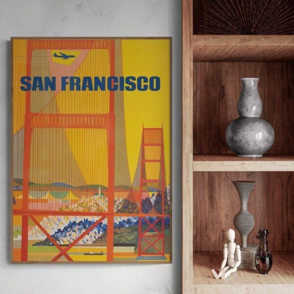 Golden Gate Bridge, San Francisco: Retro Travel Poster