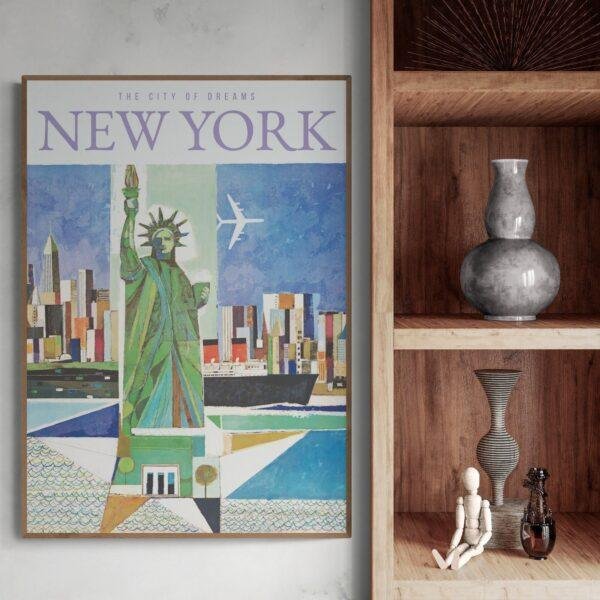 Retro New York Travel Poster: Vintage 'I Love NY' Art Print