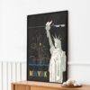 New York Travel Poster: Retro Statue of Liberty Art Print