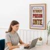 Chromatic Wood Type Poster: Vintage Typographic Print, Detriment Prison Untie