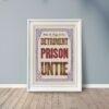 Chromatic Wood Type Poster: Vintage Typographic Print, Detriment Prison Untie