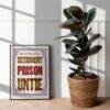 Chromatic Wood Type Poster: Vintage Typographic Print, Detriment Prison Untie