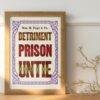 Chromatic Wood Type Poster: Vintage Typographic Print, Detriment Prison Untie