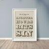 Vintage Wood Type Poster: "Lighter Hours Bits Sin" Typographic Print
