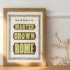 Vintage Wood Type Poster: Master Crown Rome, Typographic Print
