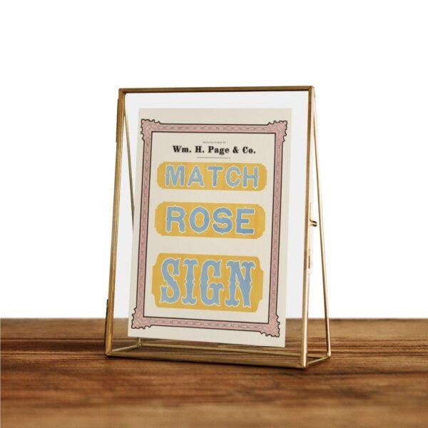 Vintage Wood Type Poster: Match Rose Sign, Typographic Art Print